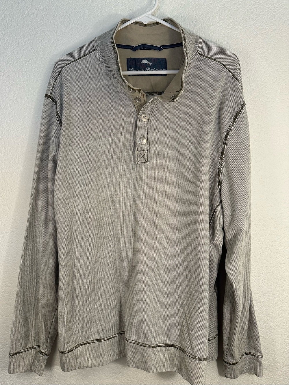 Tommy Bahama Men’s XXL Long Sleeve Quarter Snap Pullover Sweatshirt Gray